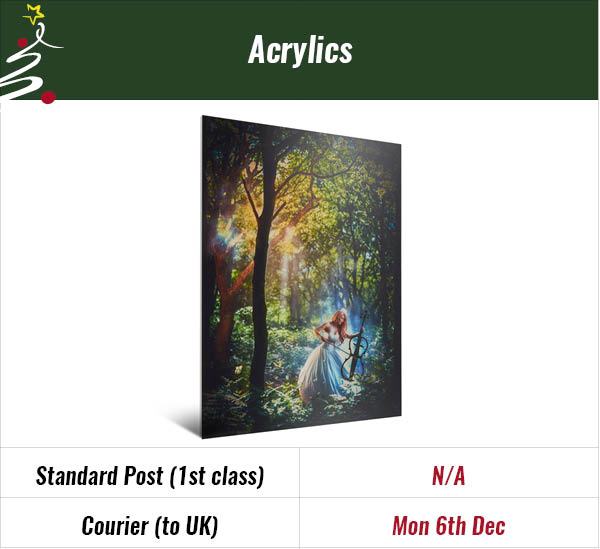 Christmas Deadline for Acrylics